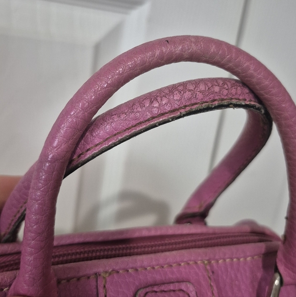 Tommy Hilfiger Mini Pink Leather Satchel With Detachable Shoulder Strap Vintage - Picture 15 of 16